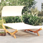 Tumbona com dossel madeira curvada cinzento antracite 100x188,5x44 cm
