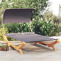 Tumbona com dossel madeira curvada cinzento antracite 100x188,5x44 cm