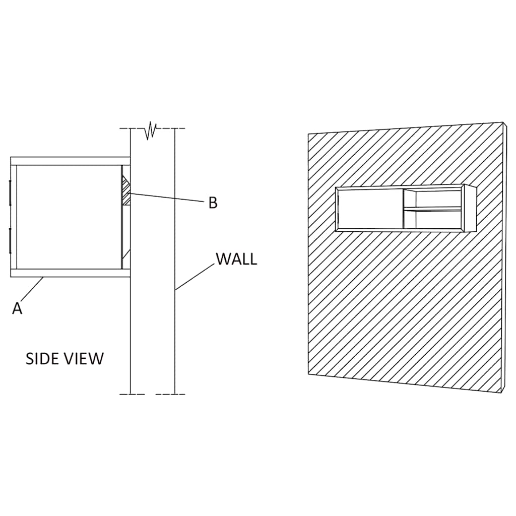Mueble de TV de pared madera maciza de teca 180x30x30 cm