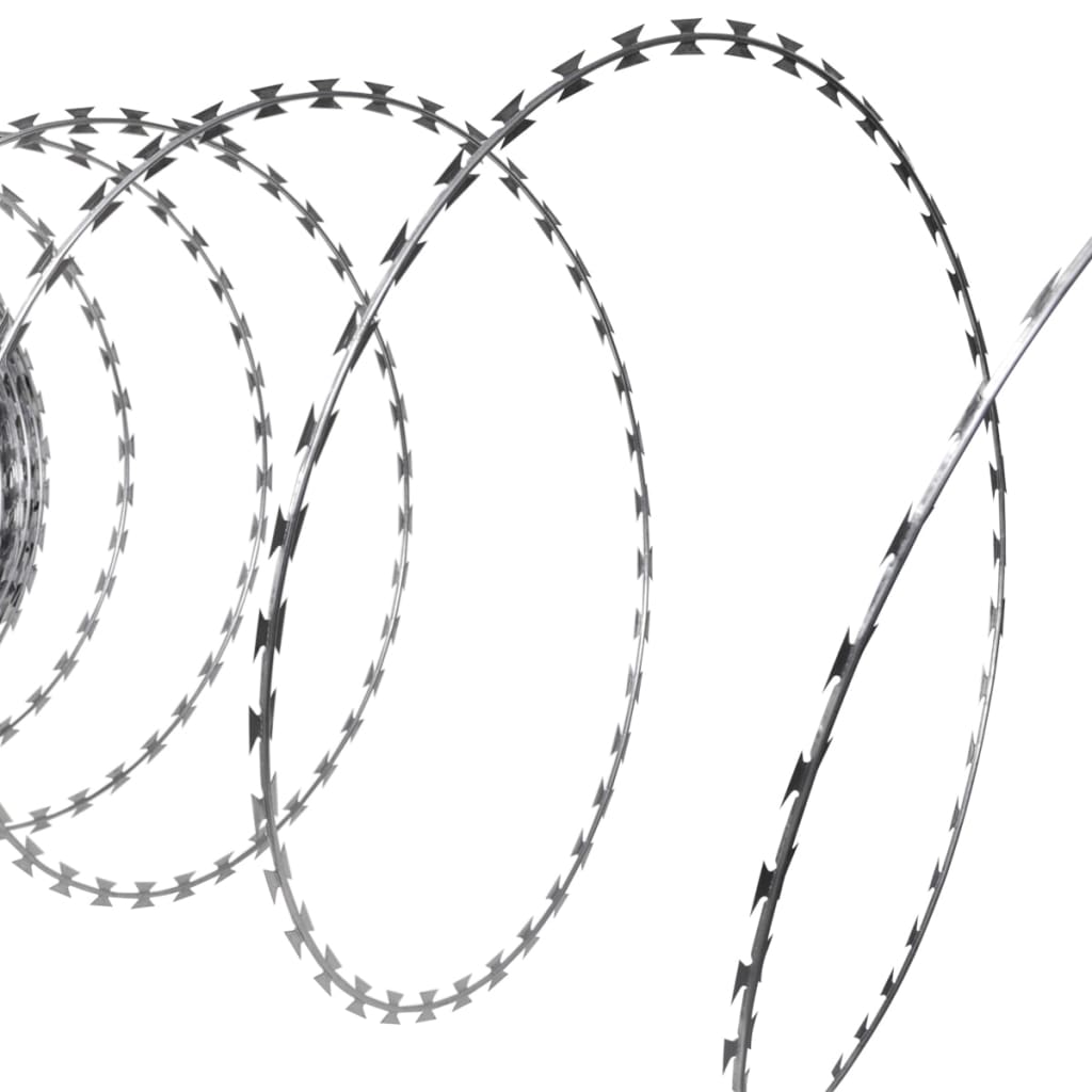 Alambre de espino rollo helicoidal 2 uds acero galvanizado 100m
