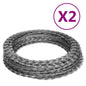 Alambre de espino rollo helicoidal 2 uds acero galvanizado 100m