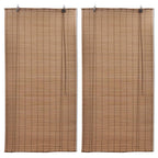 Estor enrollable de bambú 2 unidades marrón 100x160 cm