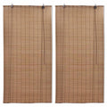 Estor enrollable de bambú 2 unidades marrón 100x160 cm