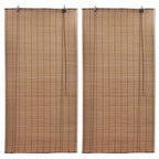 Estor enrollable de bambú 2 unidades marrón 100x160 cm