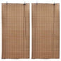Estor enrollable de bambú 2 unidades marrón 100x160 cm