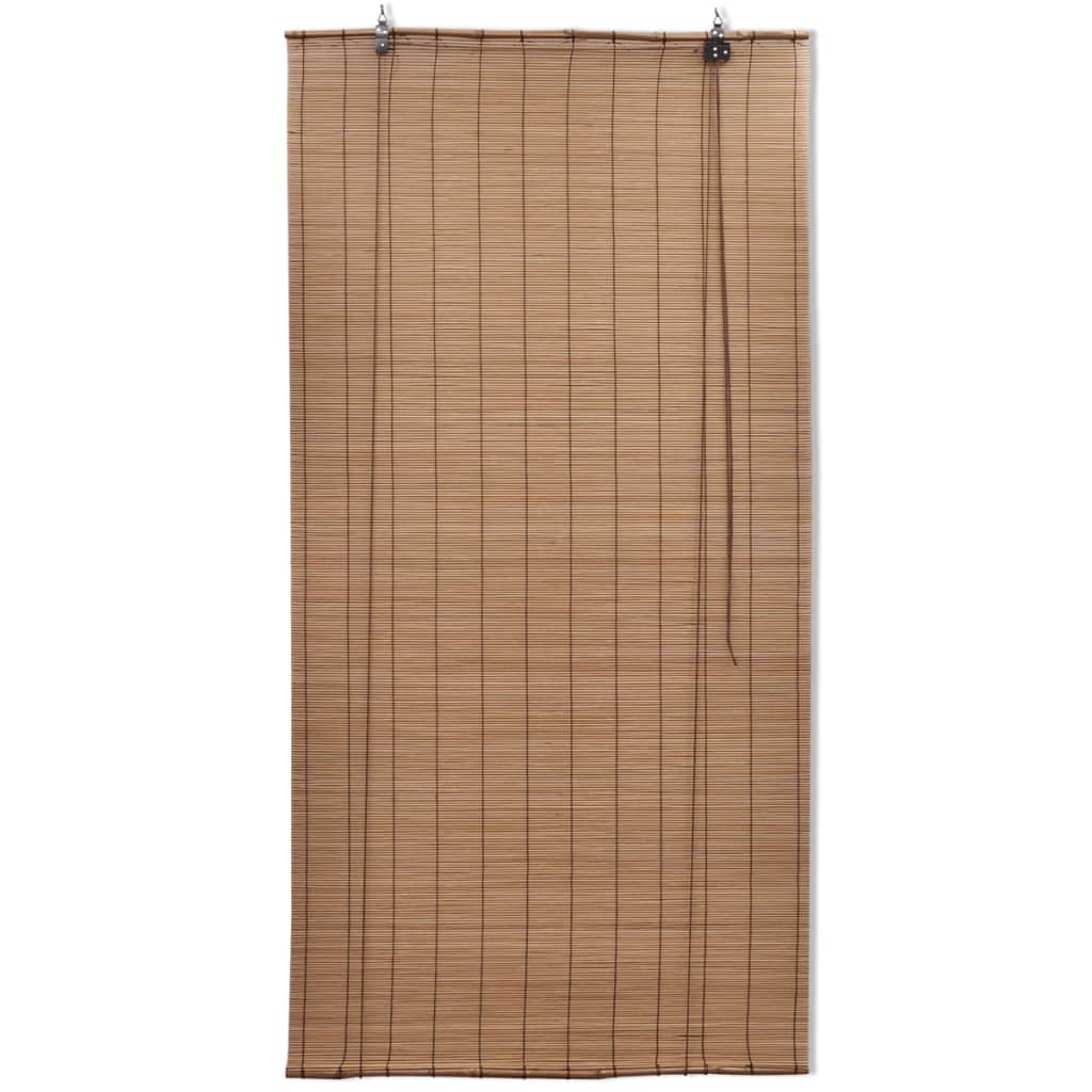 Estor enrollable de bambú 2 unidades marrón 100x160 cm