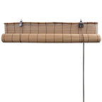 Estor enrollable de bambú 2 unidades marrón 100x160 cm
