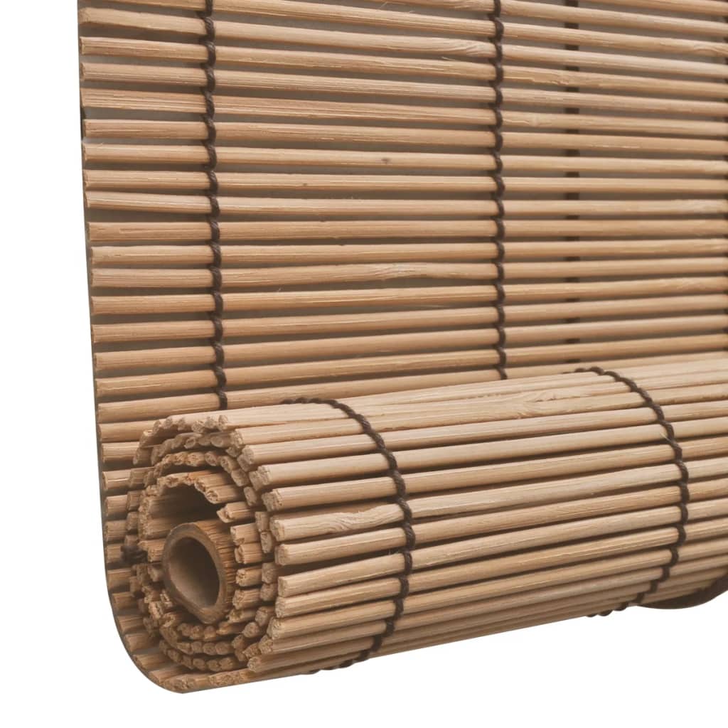 Estor enrollable de bambú 2 unidades marrón 100x160 cm