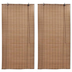 Estor enrollable de bambú 2 unidades marrón 100x160 cm