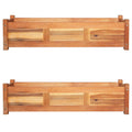 Arriates elevados de jardín 2 pzas madera acacia 100x30x25 cm