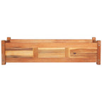 Arriates elevados de jardín 2 pzas madera acacia 100x30x25 cm