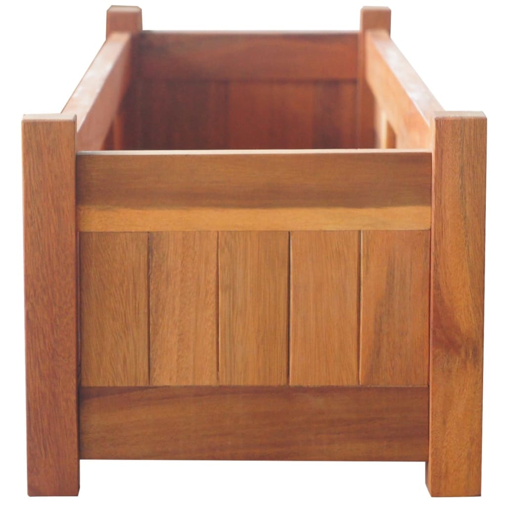 Arriates elevados de jardín 2 pzas madera acacia 100x30x25 cm