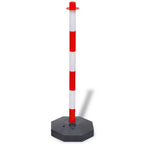 Juego de 4 postes de barrera cadena de plástico 10 m cada una