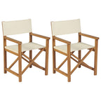 Sillas de director plegable 2 uds madera maciza de teca