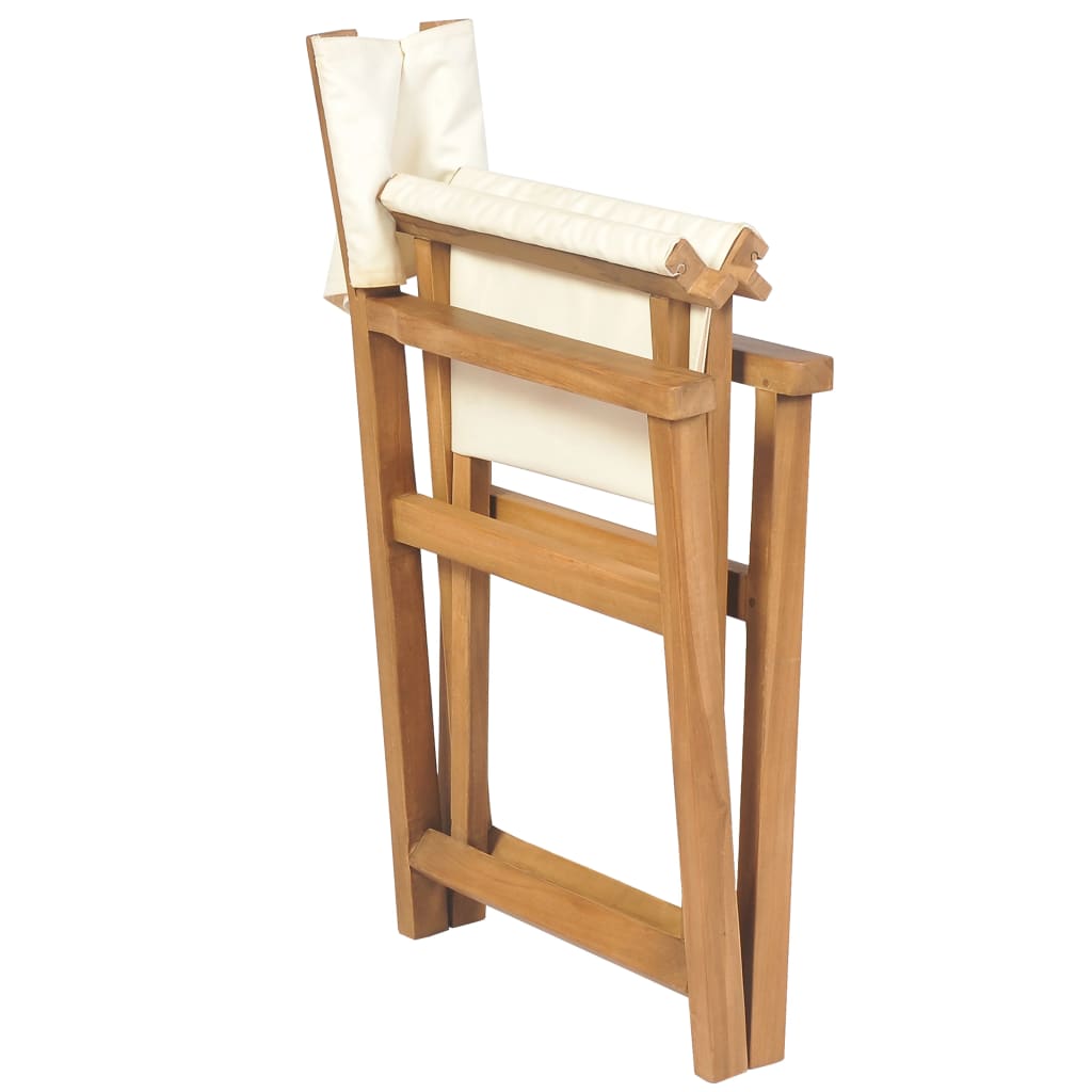 Sillas de director plegable 2 uds madera maciza de teca