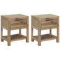 Mesitas de noche con cajones madera acacia maciza 40x30x48 cm