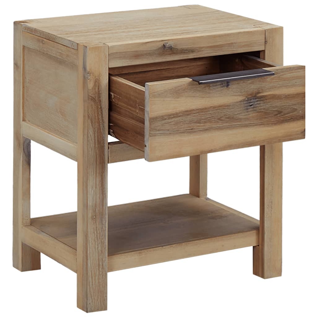 Mesitas de noche con cajones madera acacia maciza 40x30x48 cm