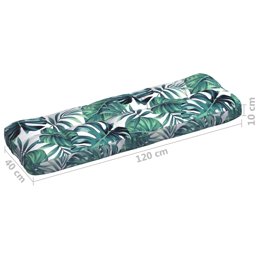 Cojines para sofá de palés 7 piezas estampado de hojas
