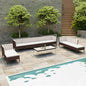 Set de muebles de jardín 4 pzas y cojines ratán sintético negro