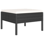 Set de muebles de jardín 10 pzas cojines ratán sintético negro