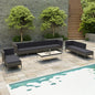Set de muebles de jardín 10 pzas cojines ratán sintético negro