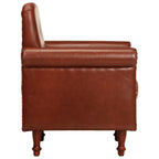 Sillón butaca de cuero auténtico marrón