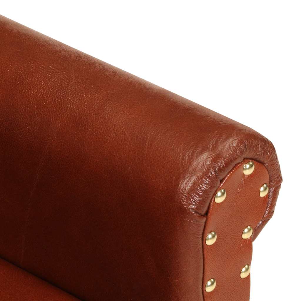 Sillón butaca de cuero auténtico marrón
