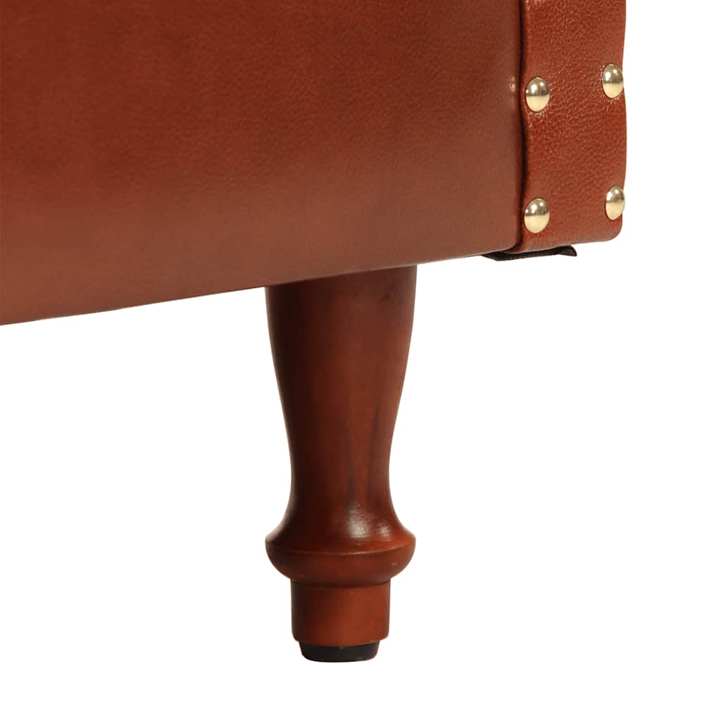 Sillón butaca de cuero auténtico marrón