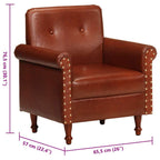 Sillón butaca de cuero auténtico marrón