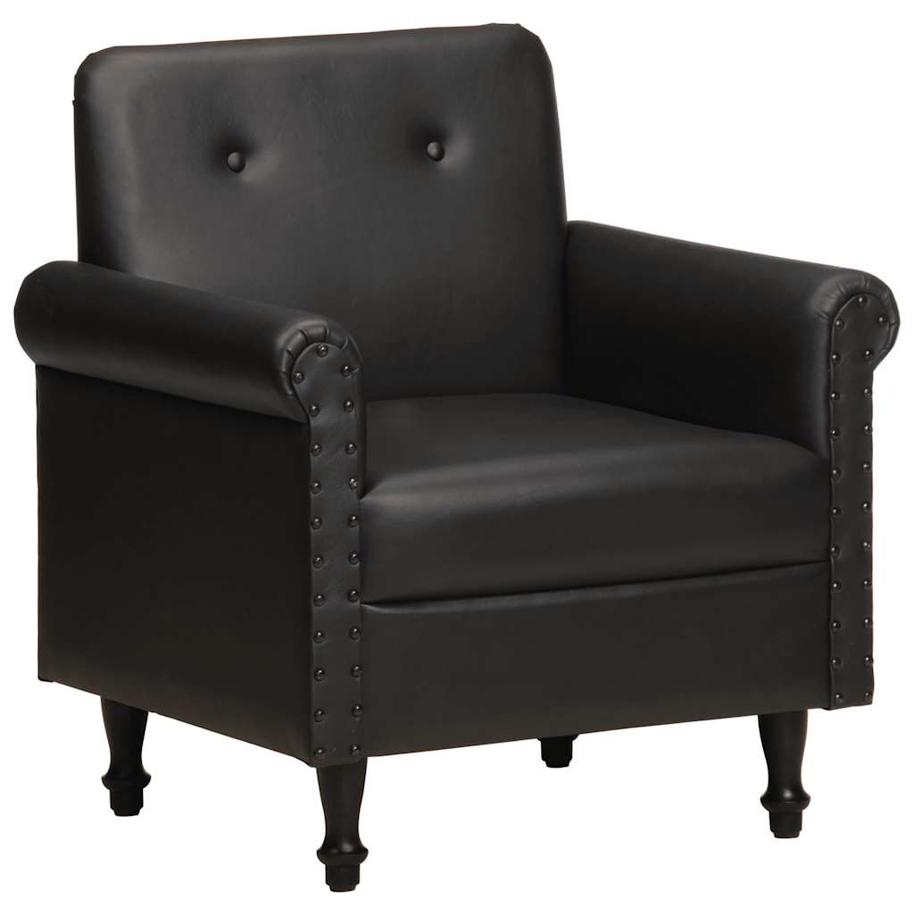 Sillón butaca de cuero auténtico marrón