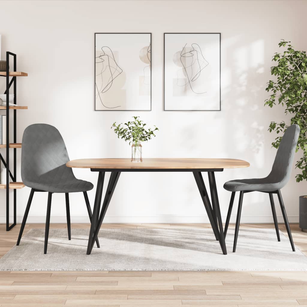 Silla de comedor 6 unidades terciopelo negro