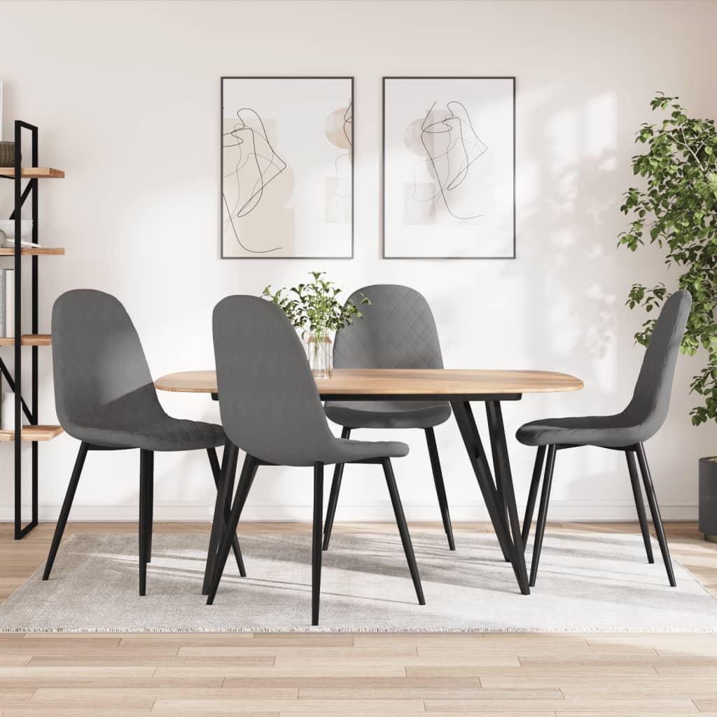 Silla de comedor 6 unidades terciopelo negro