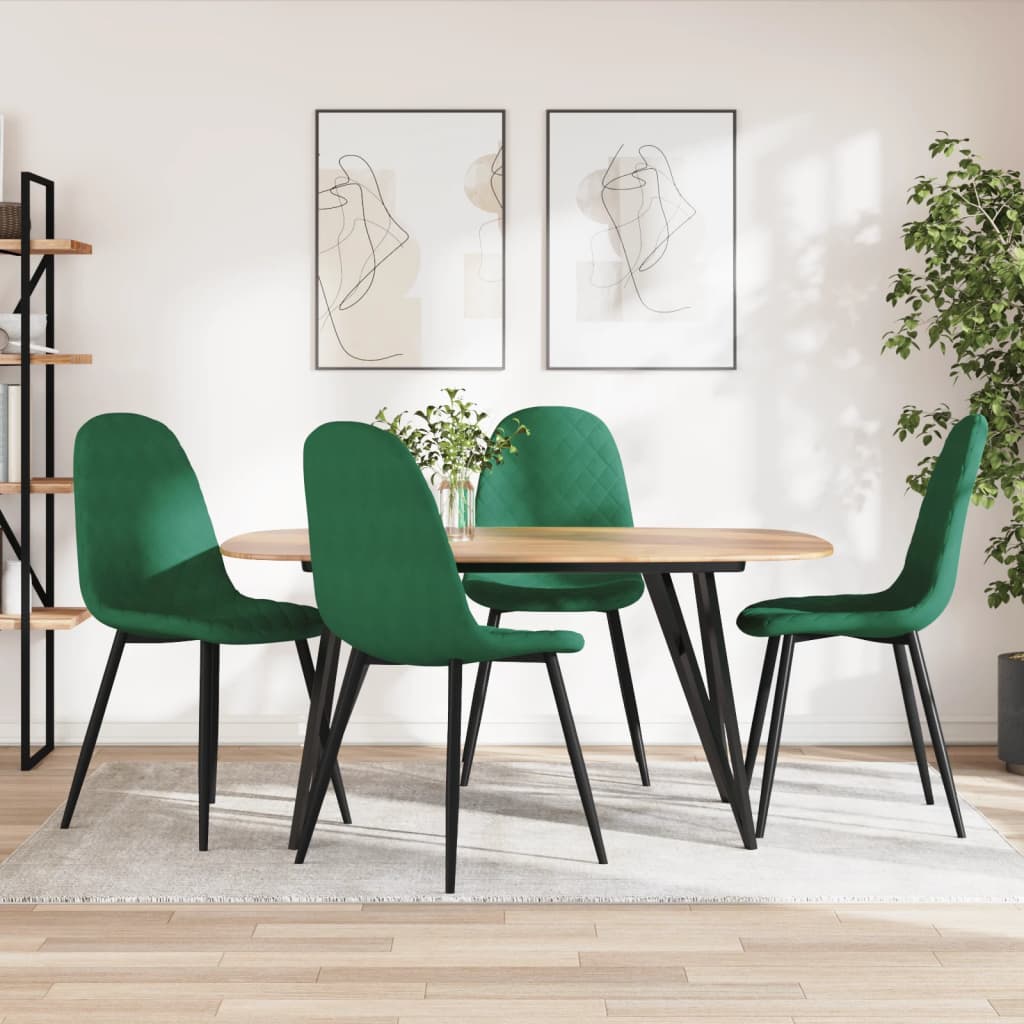 Silla de comedor 6 unidades terciopelo negro