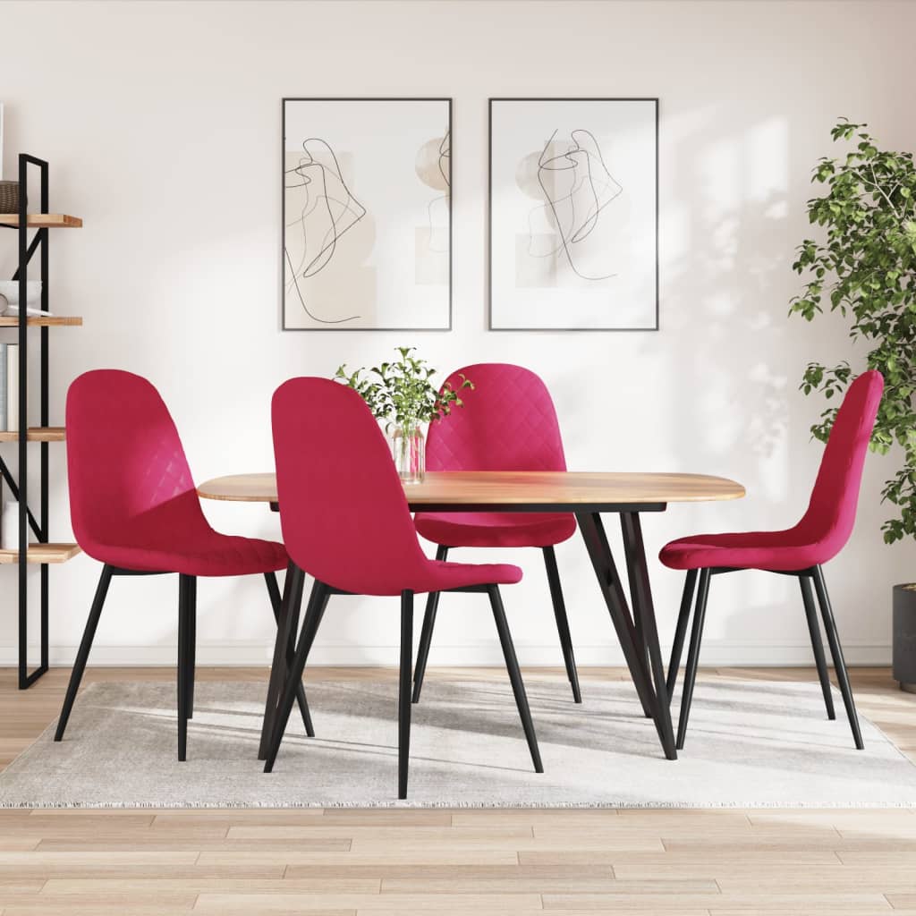 Silla de comedor 6 unidades terciopelo negro