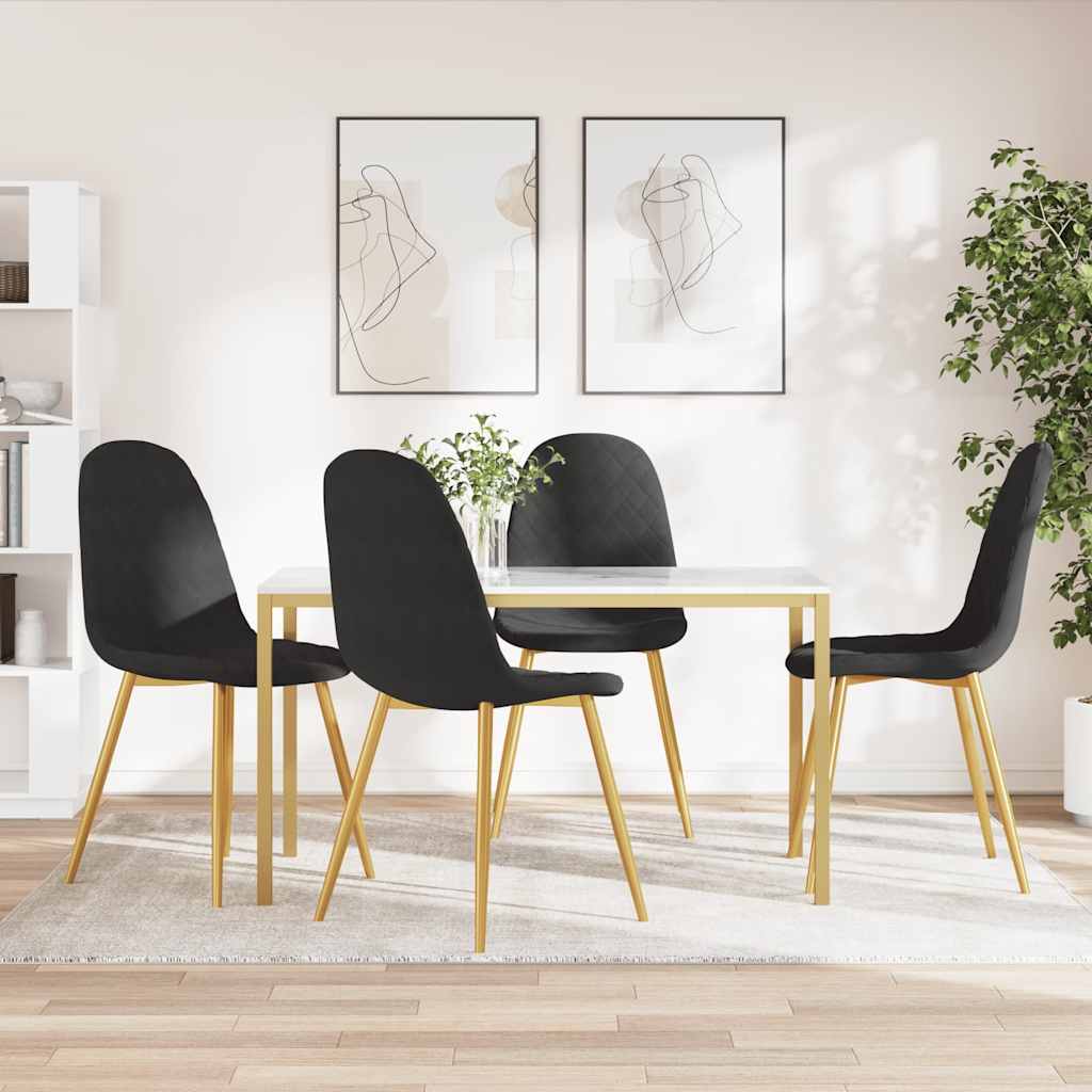 Silla de comedor 6 unidades terciopelo negro