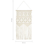 Adorno de pared de macramé algodón 40x80 cm
