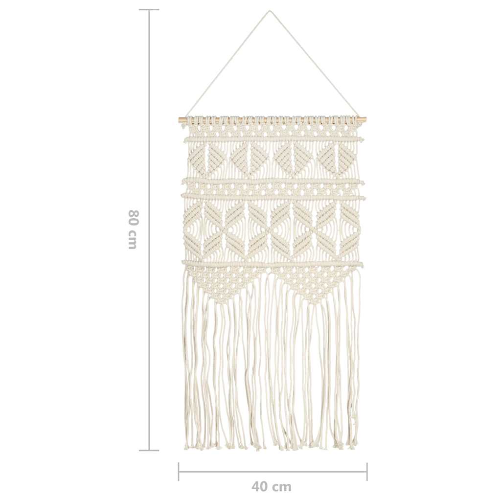 Adorno de pared de macramé algodón 40x80 cm