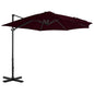 Cantilever garden umbrella with red aluminum pole 300 cm