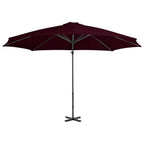 Sombrilla de jardín voladiza con palo de aluminio rojo 300 cm