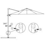 Sombrilla de jardín voladiza con palo de aluminio rojo 300 cm