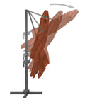 Sombrilla de jardín voladiza con poste de aluminio color terracota 400x300 cm