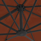 Sombrilla de jardín voladiza con poste de aluminio color terracota 400x300 cm