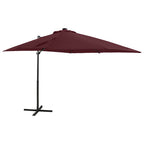 Sombrilla de jardín voladiza con palo de aluminio rojo 300 cm