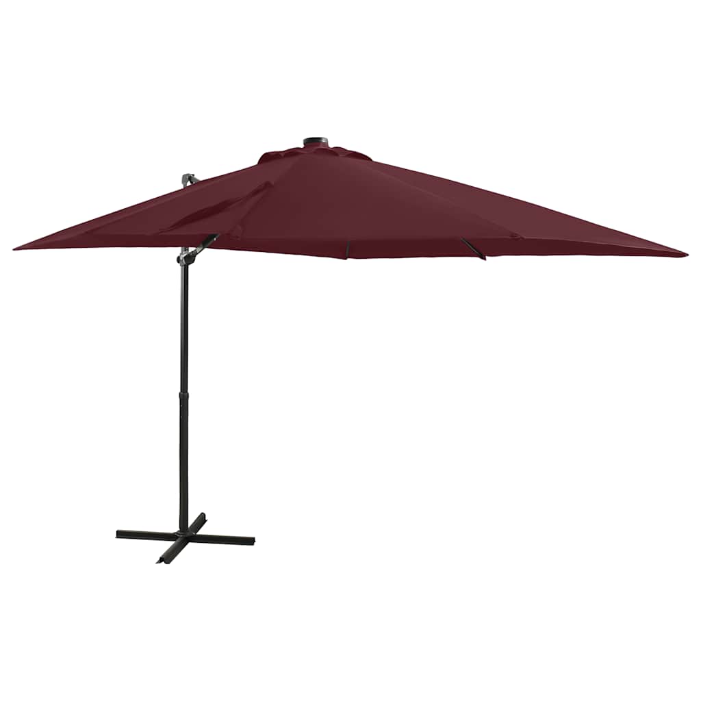 Sombrilla de jardín voladiza con palo de aluminio rojo 300 cm