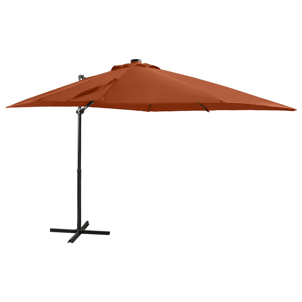 Sombrilla de jardín voladiza con palo de aluminio rojo 300 cm
