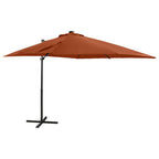 Sombrilla de jardín voladiza con palo de aluminio rojo 300 cm