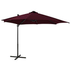 Sombrilla de jardín voladiza con palo de aluminio rojo 300 cm