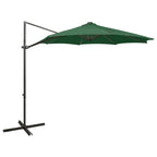 Sombrilla de jardín voladiza con palo de aluminio rojo 300 cm