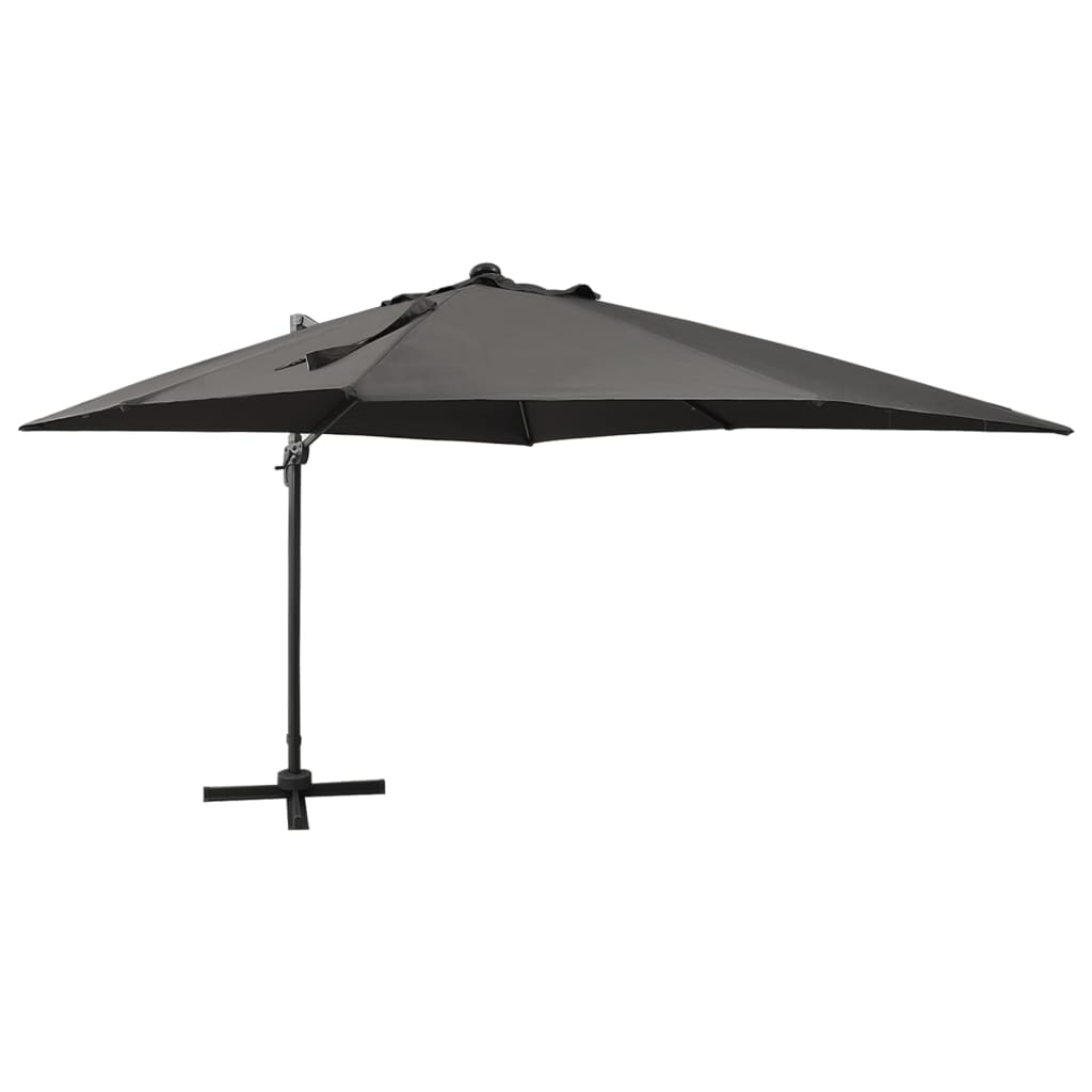 Sombrilla de jardín voladiza con palo de aluminio rojo 300 cm