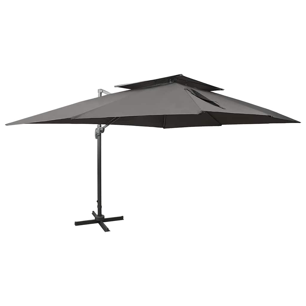 Guarda-sol de Jardim de Braço Lateral com Teto Duplo 300x300 cm Areia